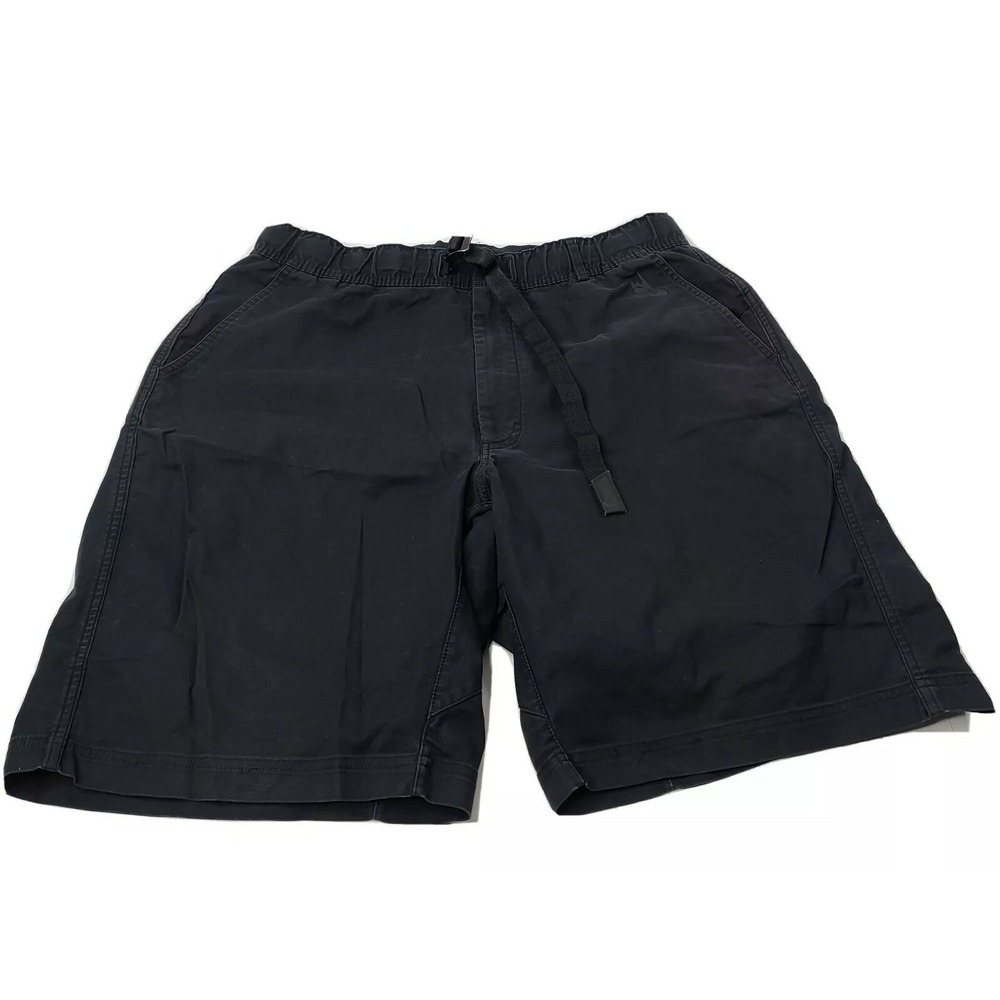Nike Mens Large Cotton Belted Hiking Shorts Black Stretch waist Logo